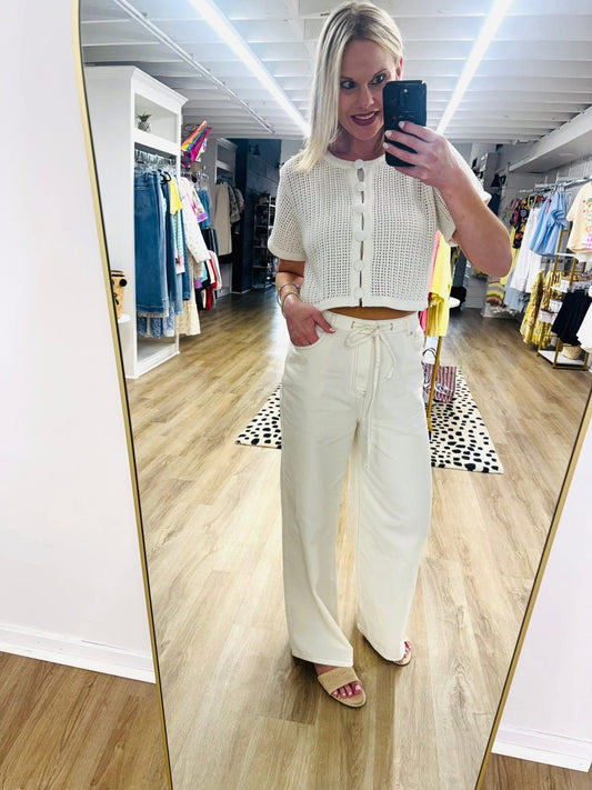 Seaside BistroIvoryDrawstringPant