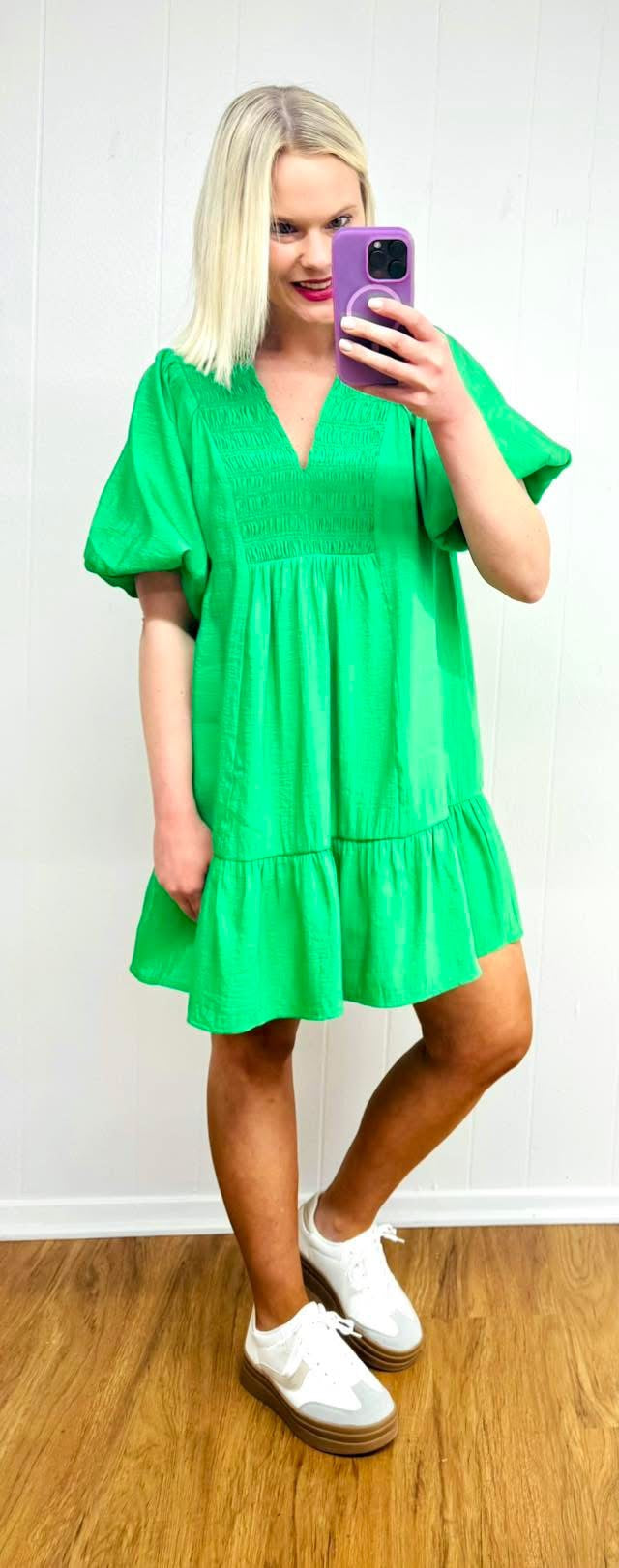 Apple Green Babydoll Dress