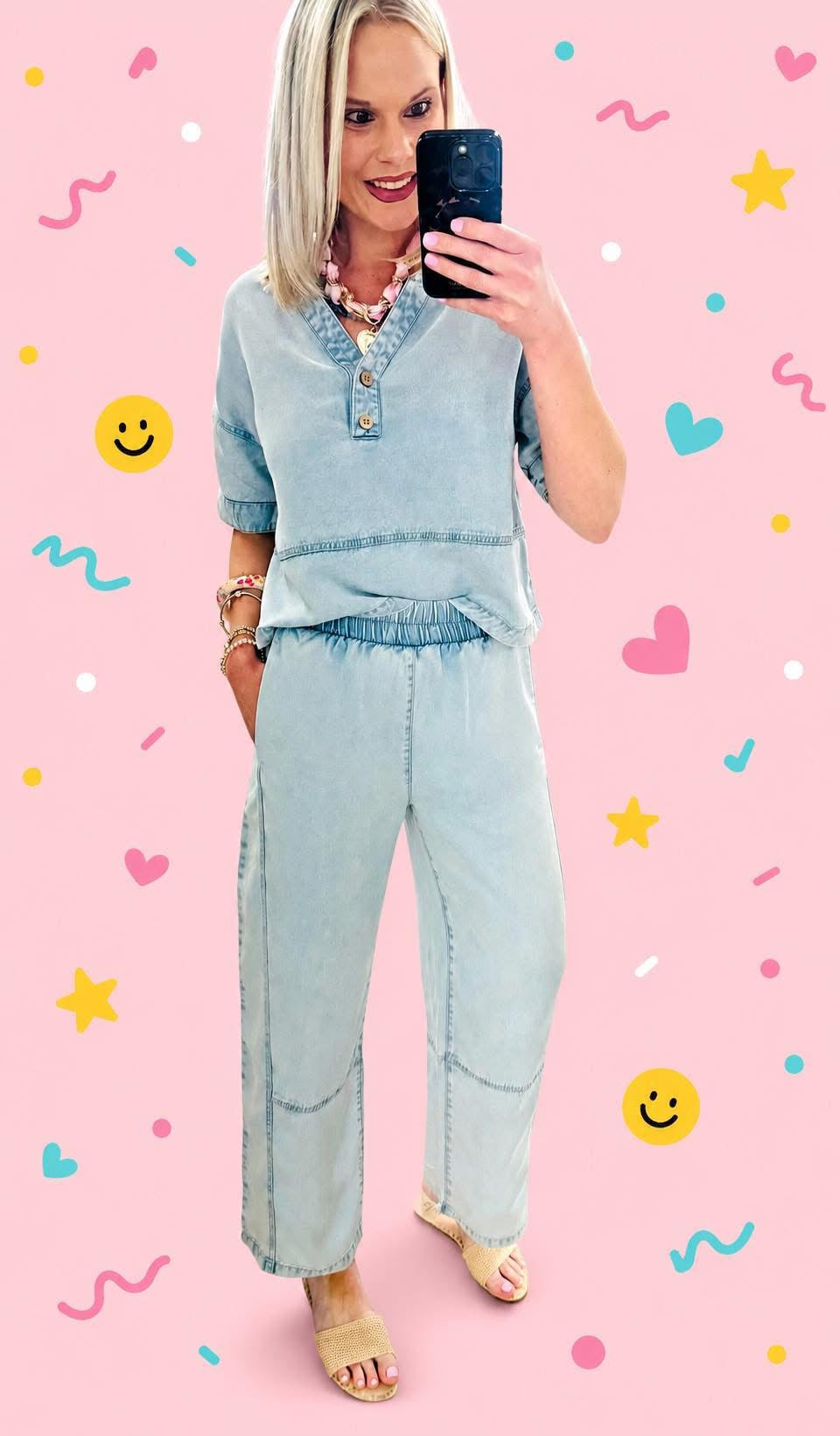 Catch The Vibe Denim Top