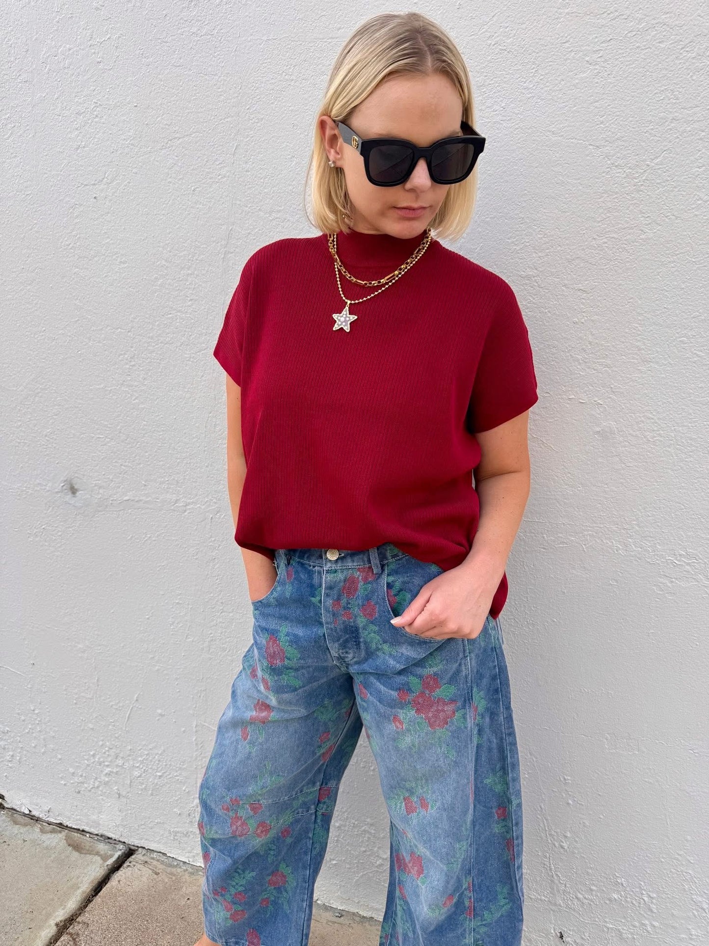 Viscose Short Sleeve Sweater