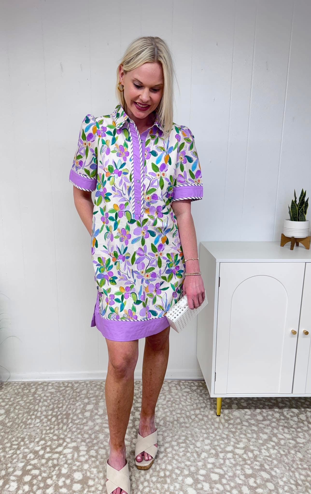 The Nora Lavender Floral Dress