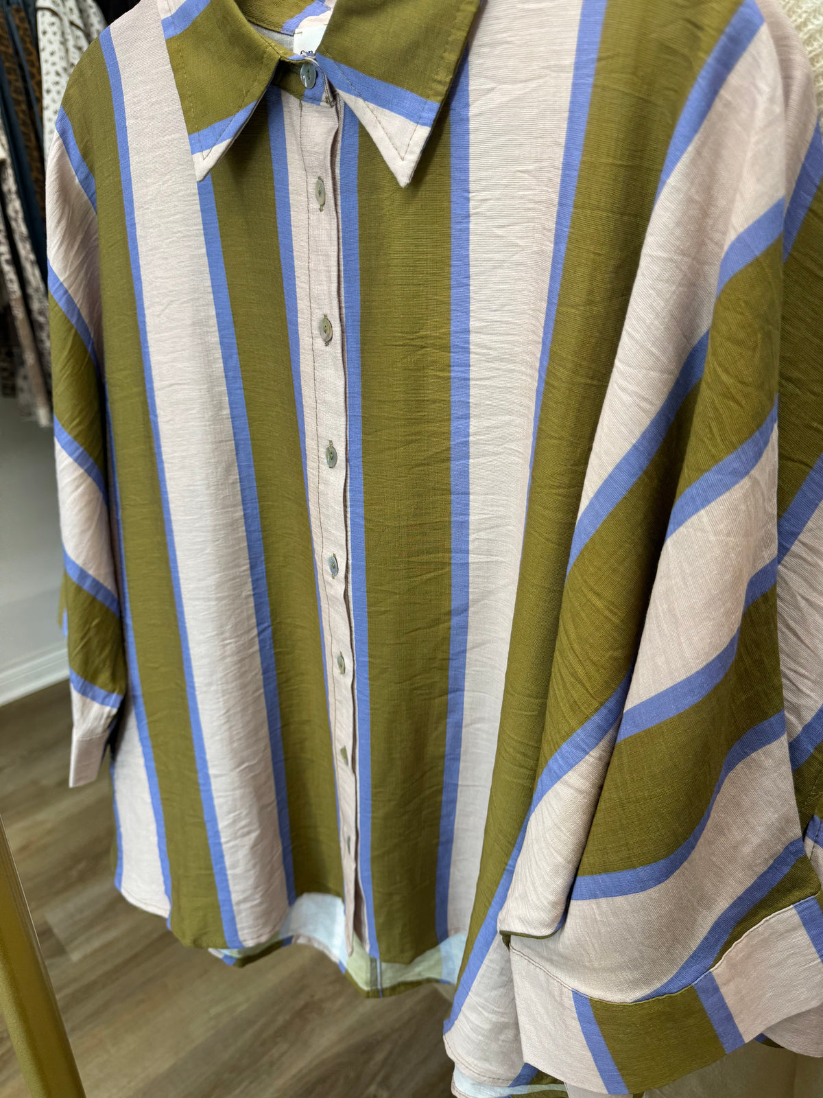 Mixed Company Olive/Blue Stripe
