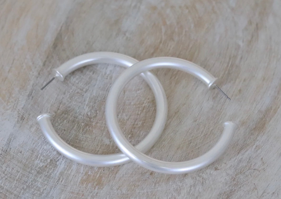 Large Silver Hoops