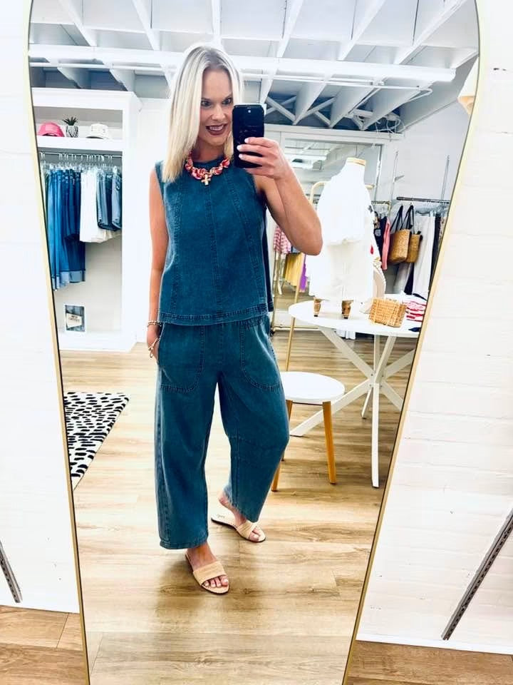 Denim Daydream Sleeveless Top