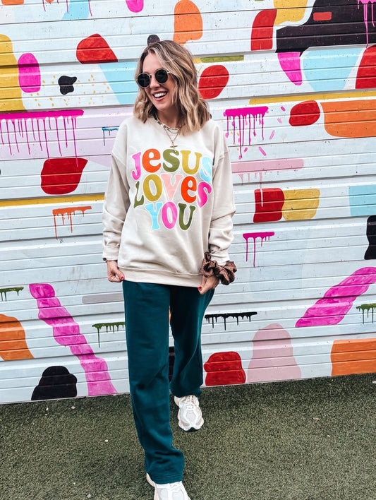 Jesus Loves You Sand Sweatshirt