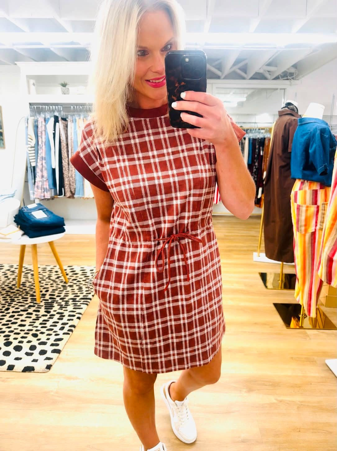 Pumpkin Patch Plaid Mini Dress