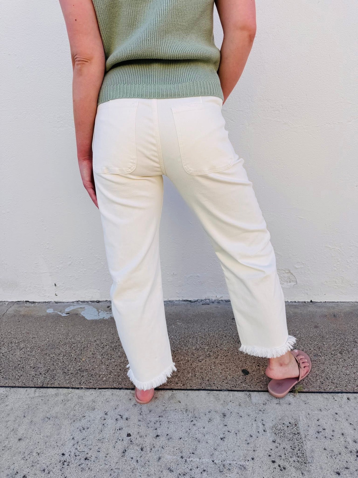 The Kate Ivory Barrel Leg Jeans