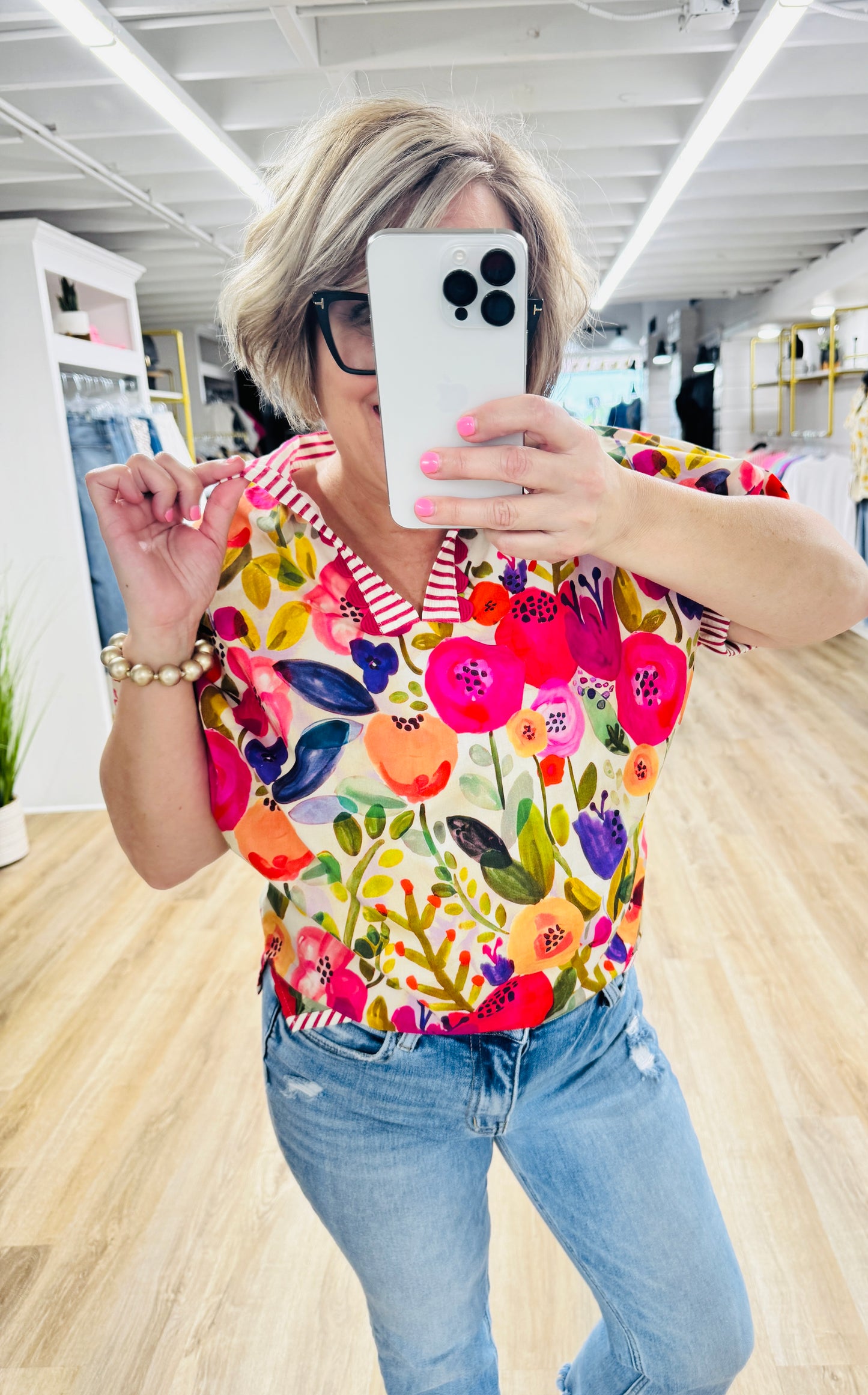 Vibrant Blooms Floral Top