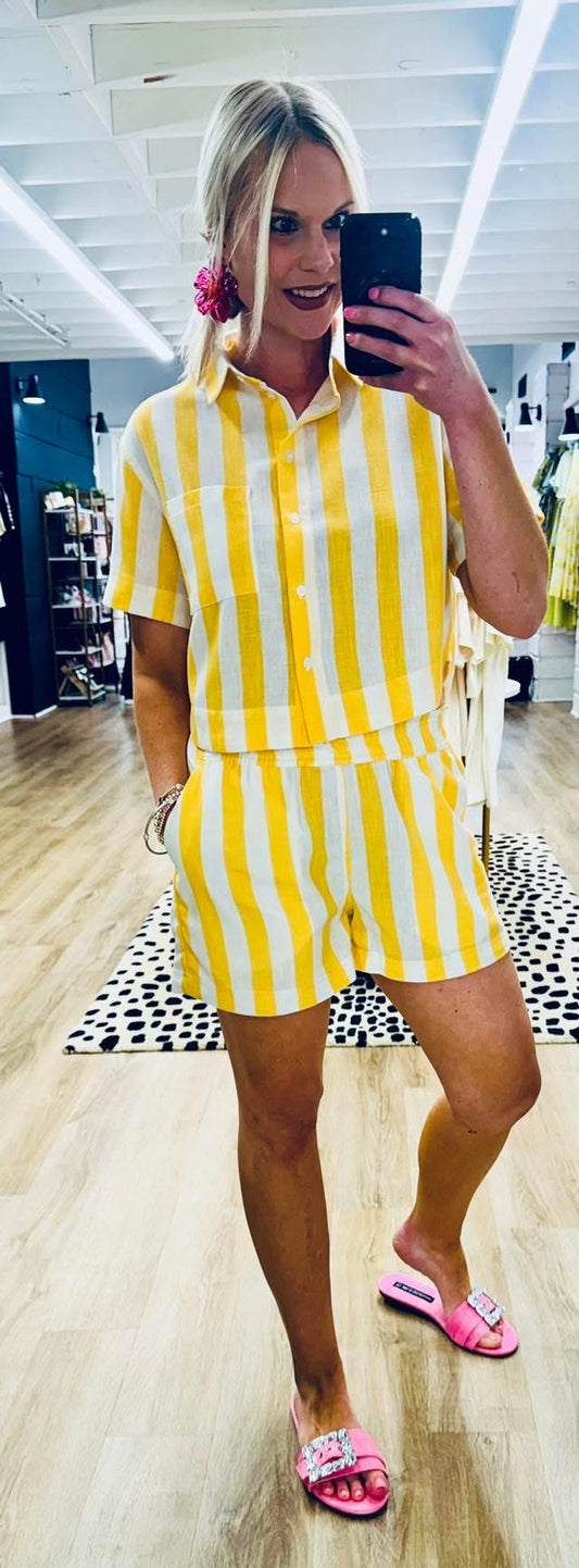 Uptown Muse Striped Short Set