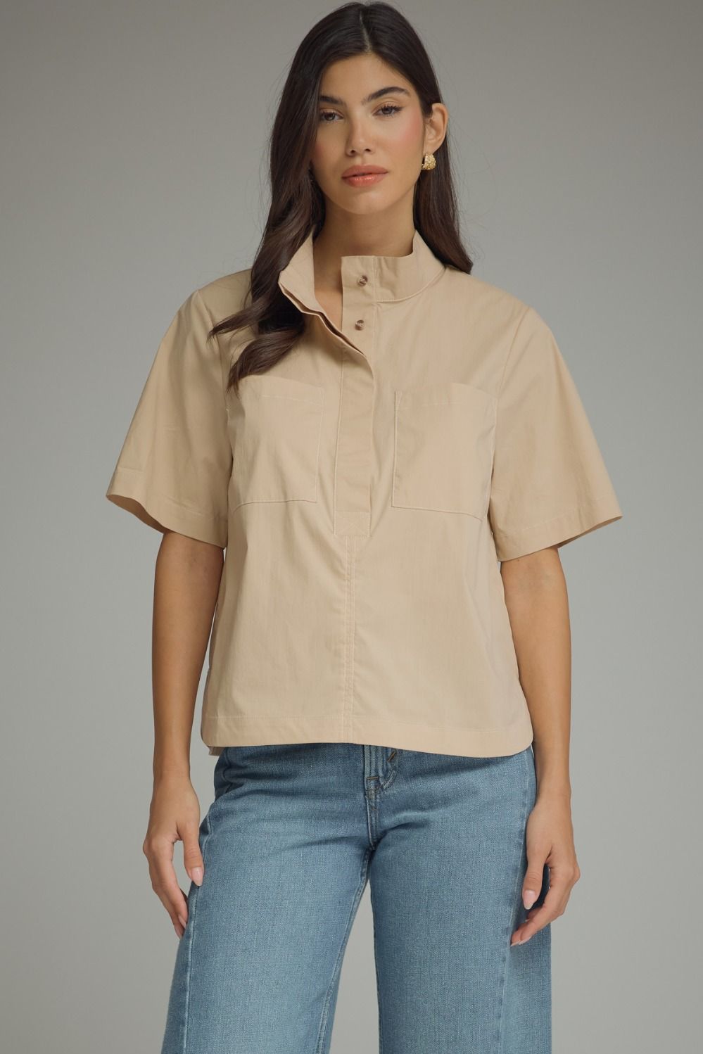 Modern Muse Beige Short Sleeve
