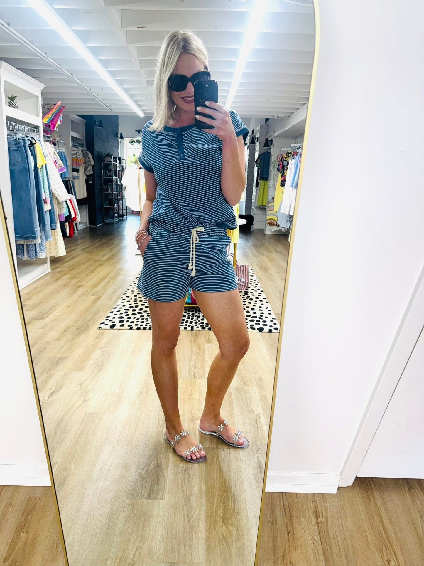 The Adaline Striped Knit Shorts