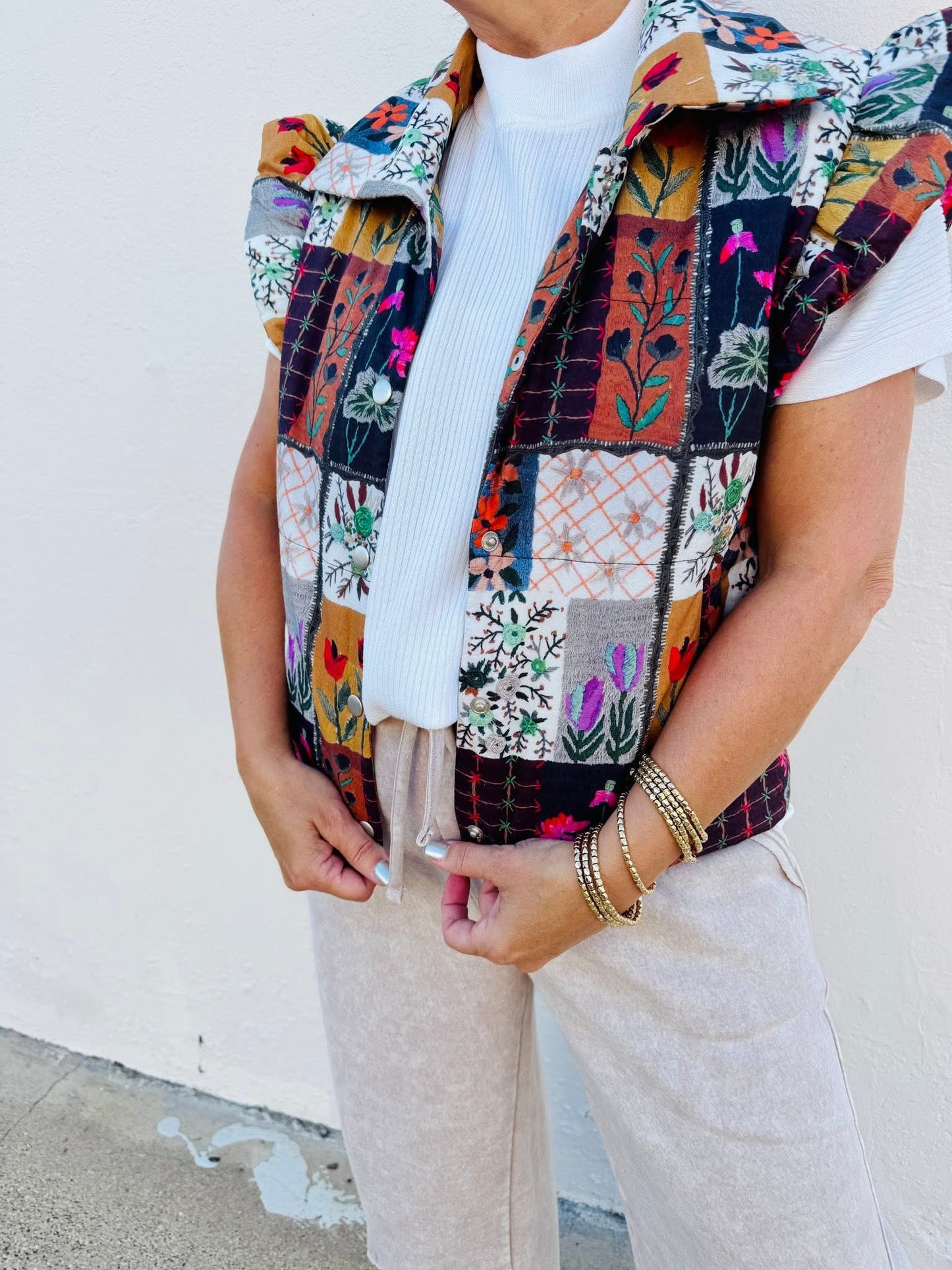 Patchwork Puffer Vest