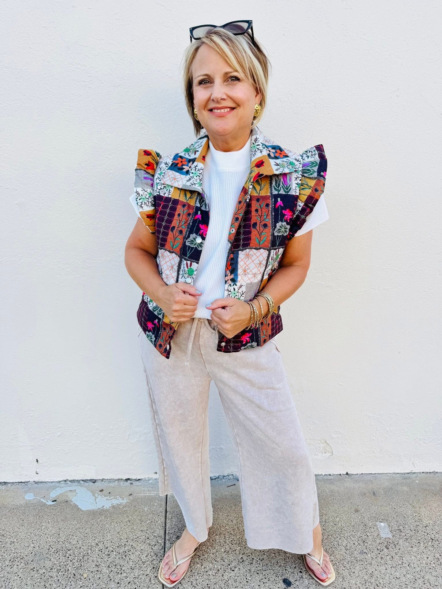Patchwork Puffer Vest