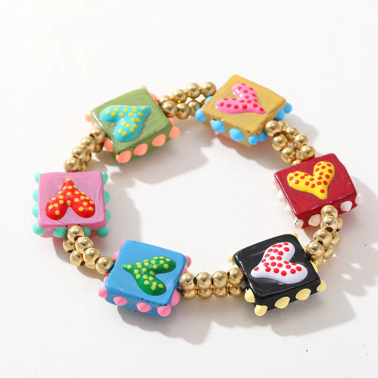 Tickled Pink Heart StretchBracelet