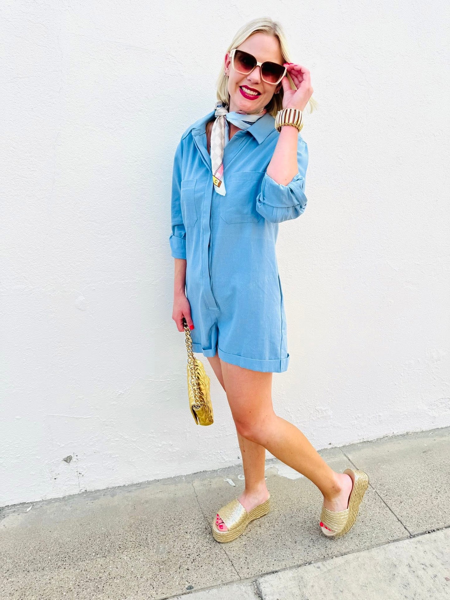 Express It All Denim Romper