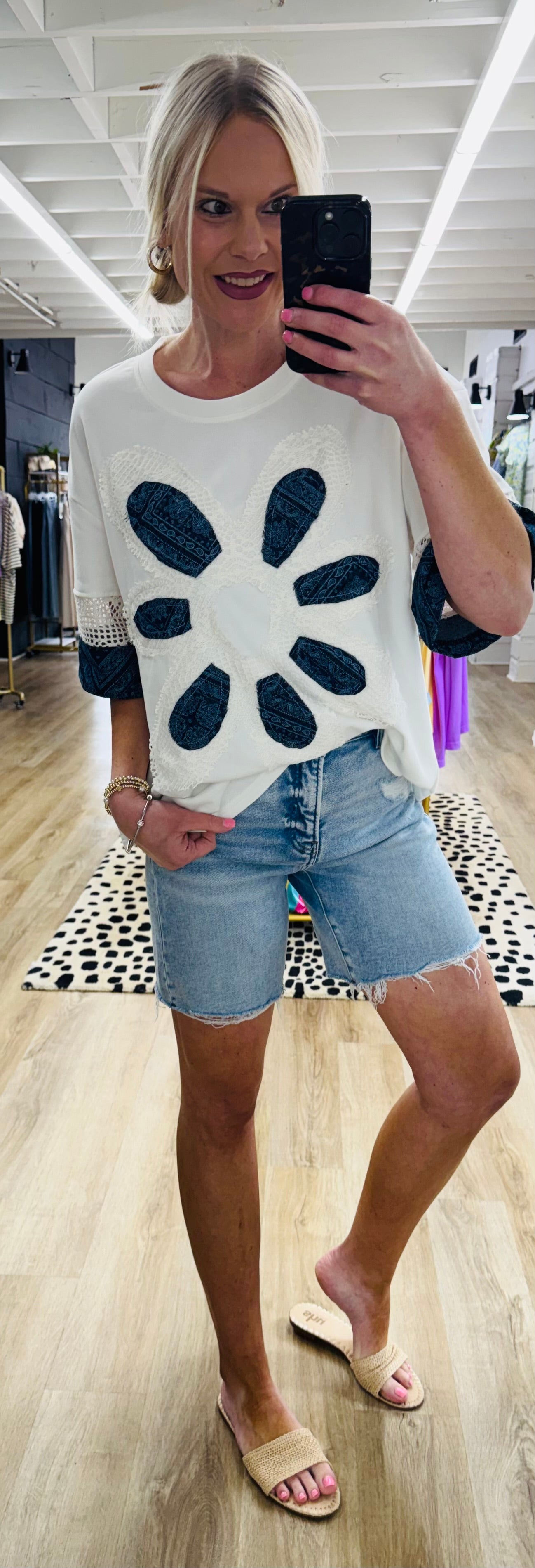 Daisy Dream Denim Floral Top