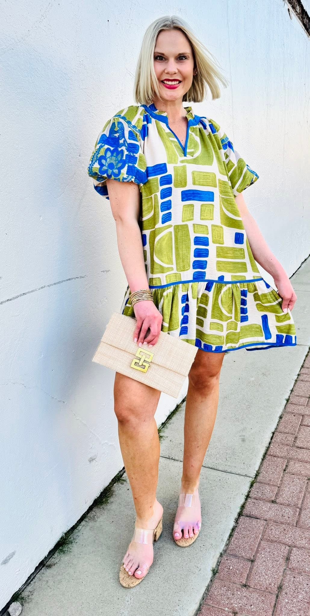 Popping Blue Abstract Dress