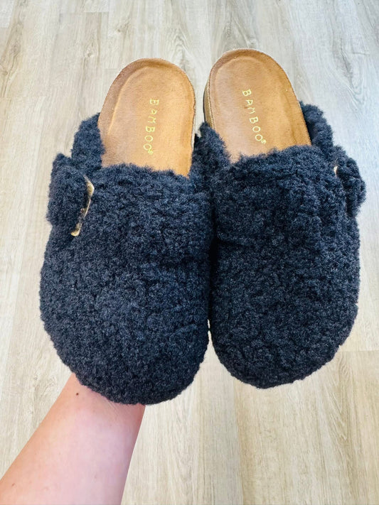 The Teddy Fuzzy Black Slip-On