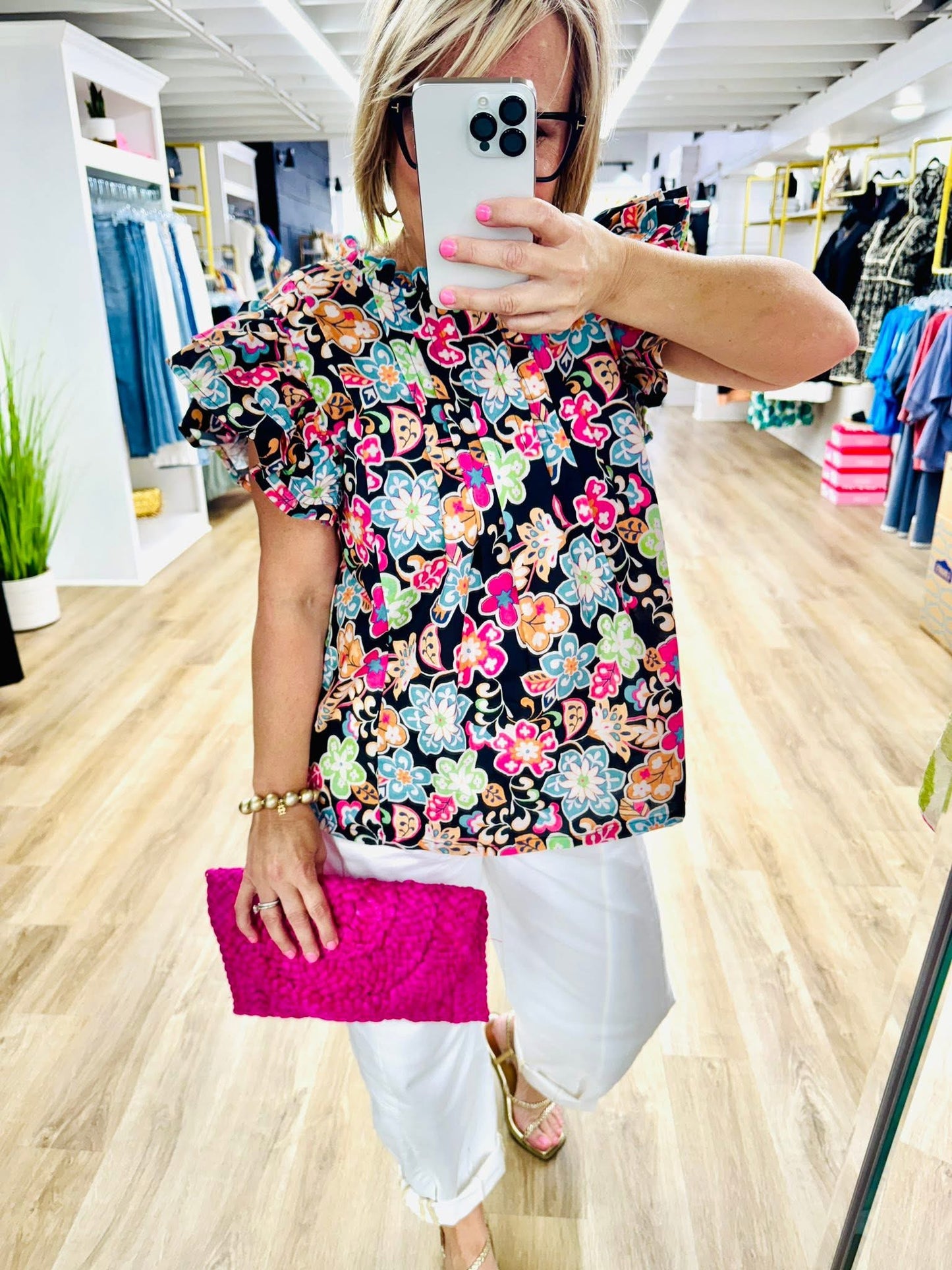 Sidewalk Cafe Floral Blouse