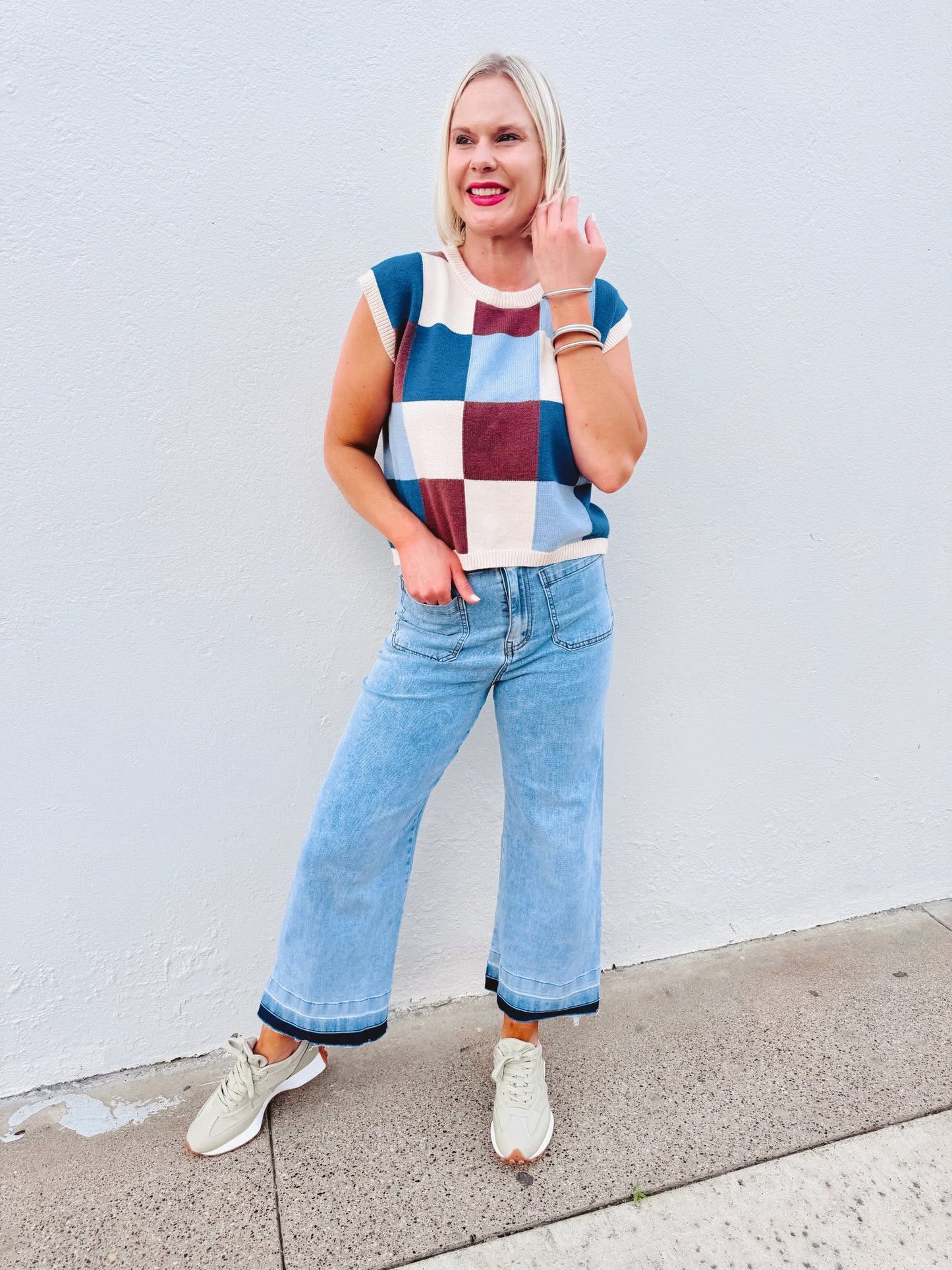 The Zion Checker Print Sweater