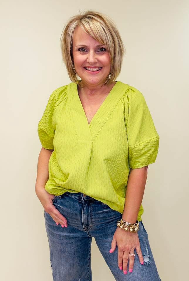 Loving Lime Diamond Top