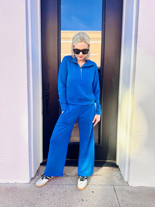 Luxe Wash Rib Wide-Leg Pants