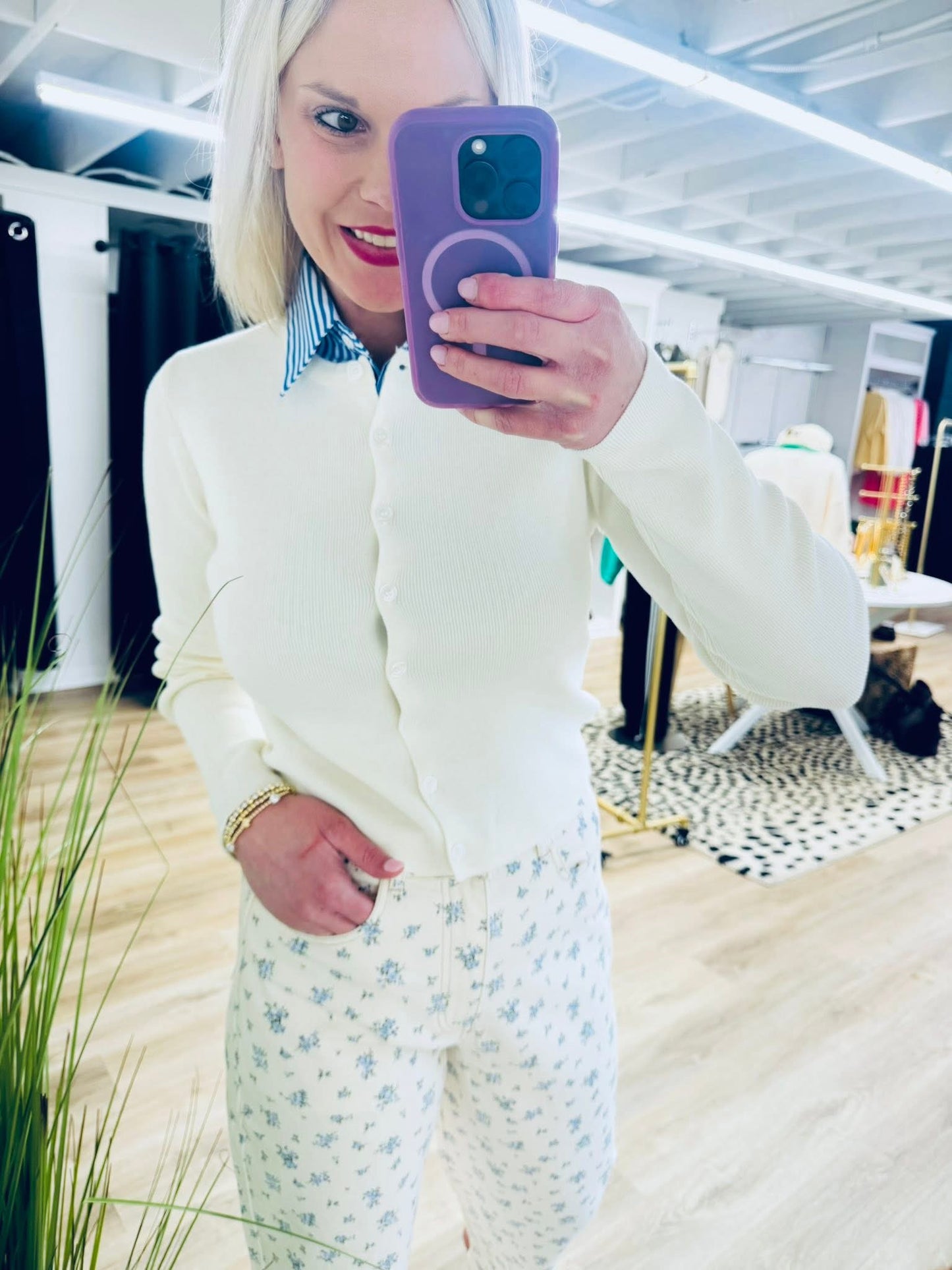 Ribbed Button Up Cardigan