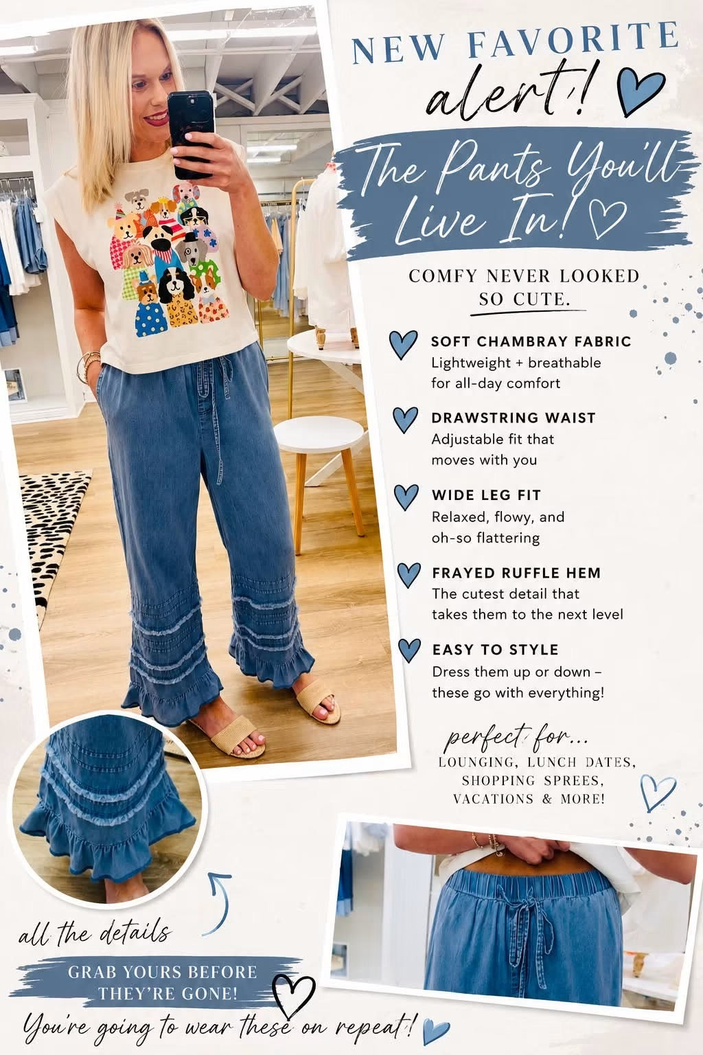 The Elizabeth Chambray Pants