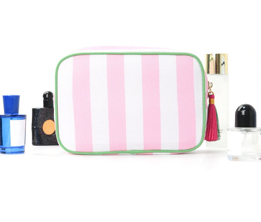 Striped Makeup/Accessories Bag