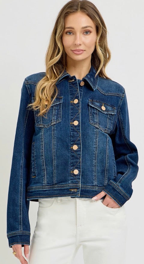 Dark Long Sleeve Button Jacket