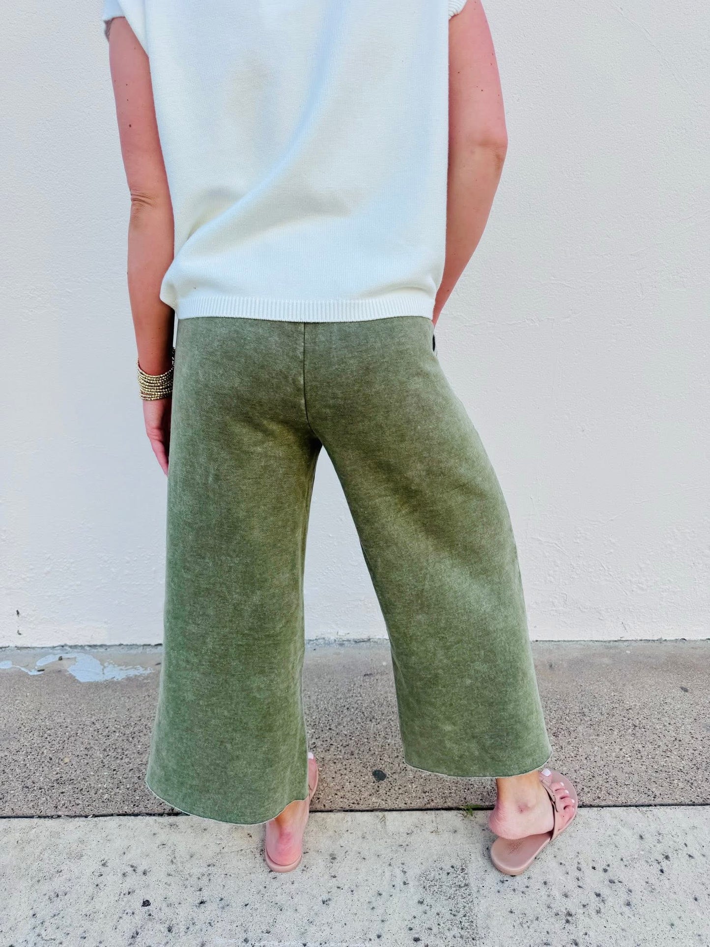 Acid Wash Palazzo Pants