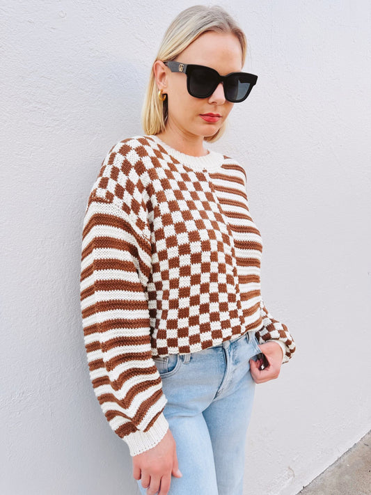 Vibe Check Brown Sweater