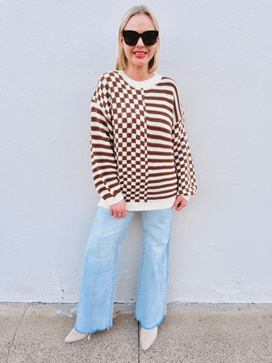 Vibe Check Brown Sweater