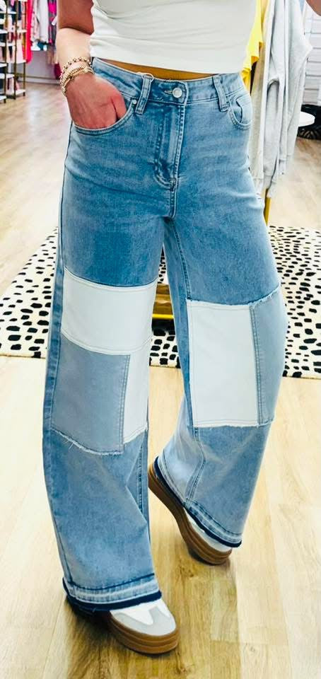 Comfort Stretch Patchwork Jean