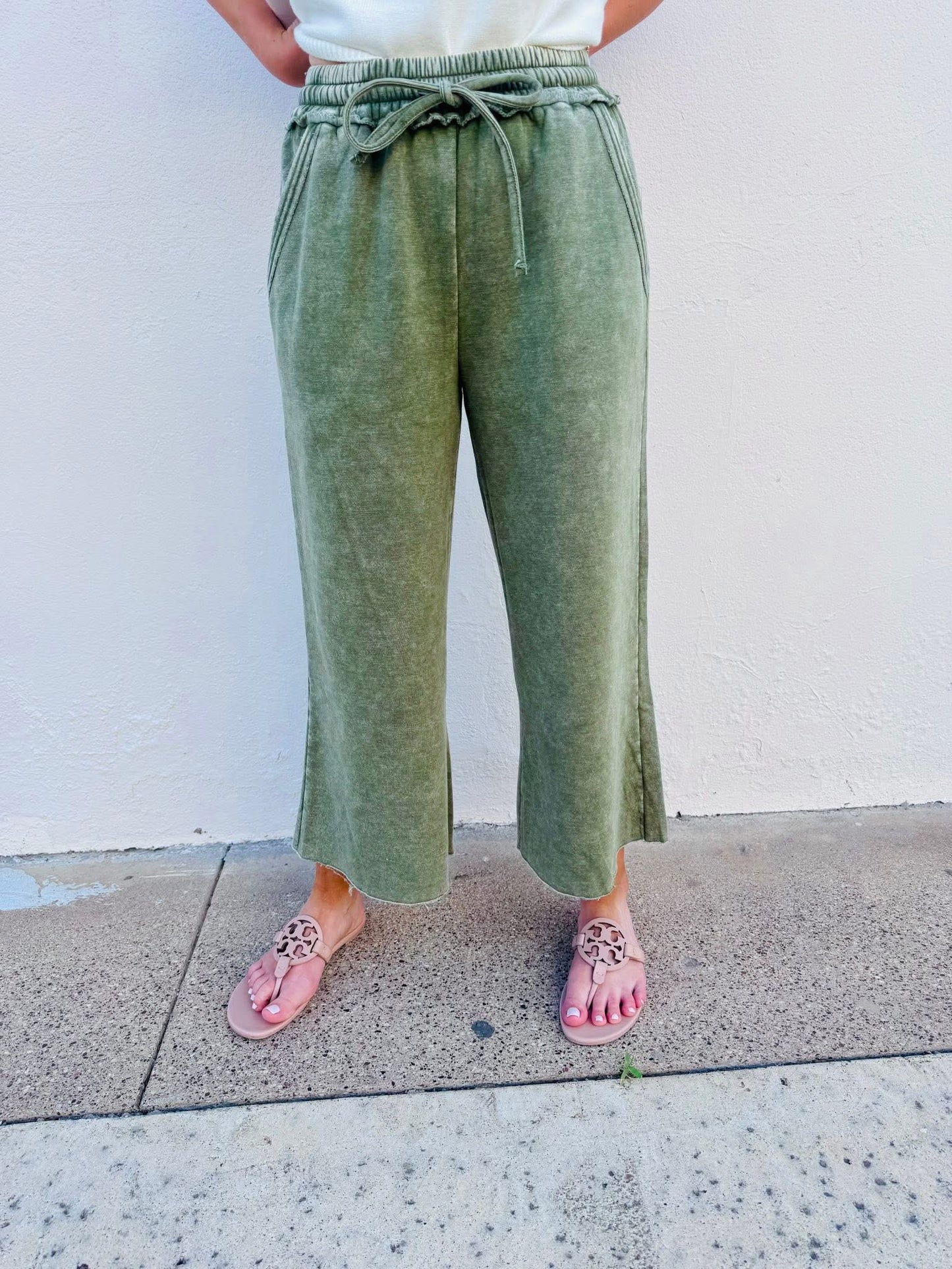 Acid Wash Palazzo Pants