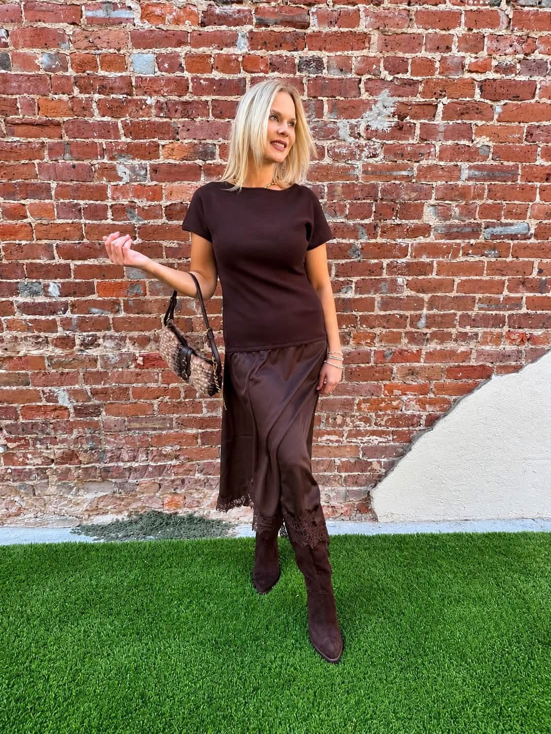 The Ricky Twofer Lace Trim Dress