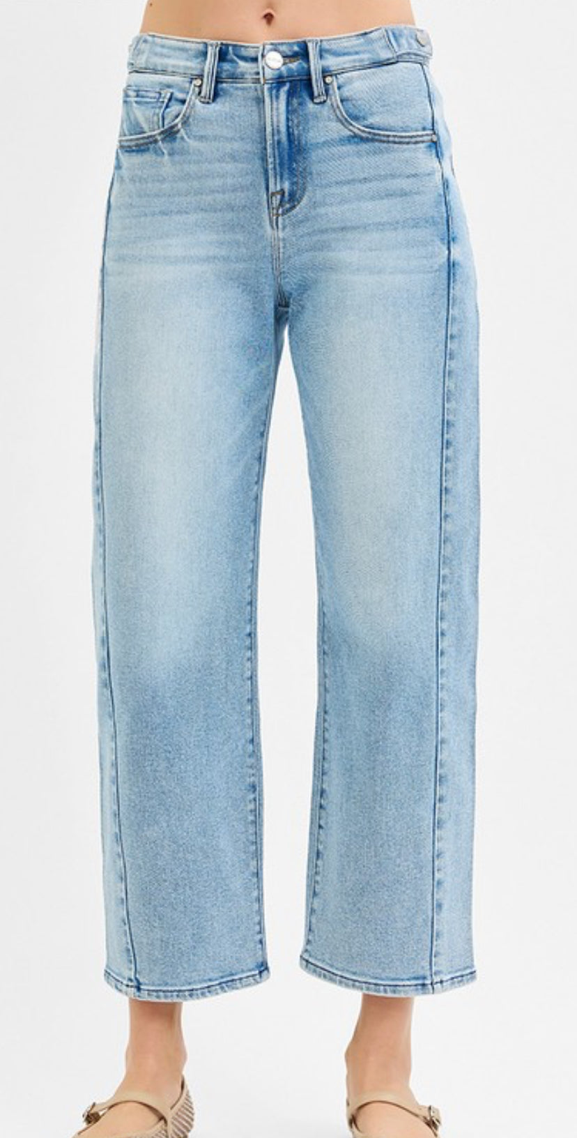 High Rise Crop Length Jeans