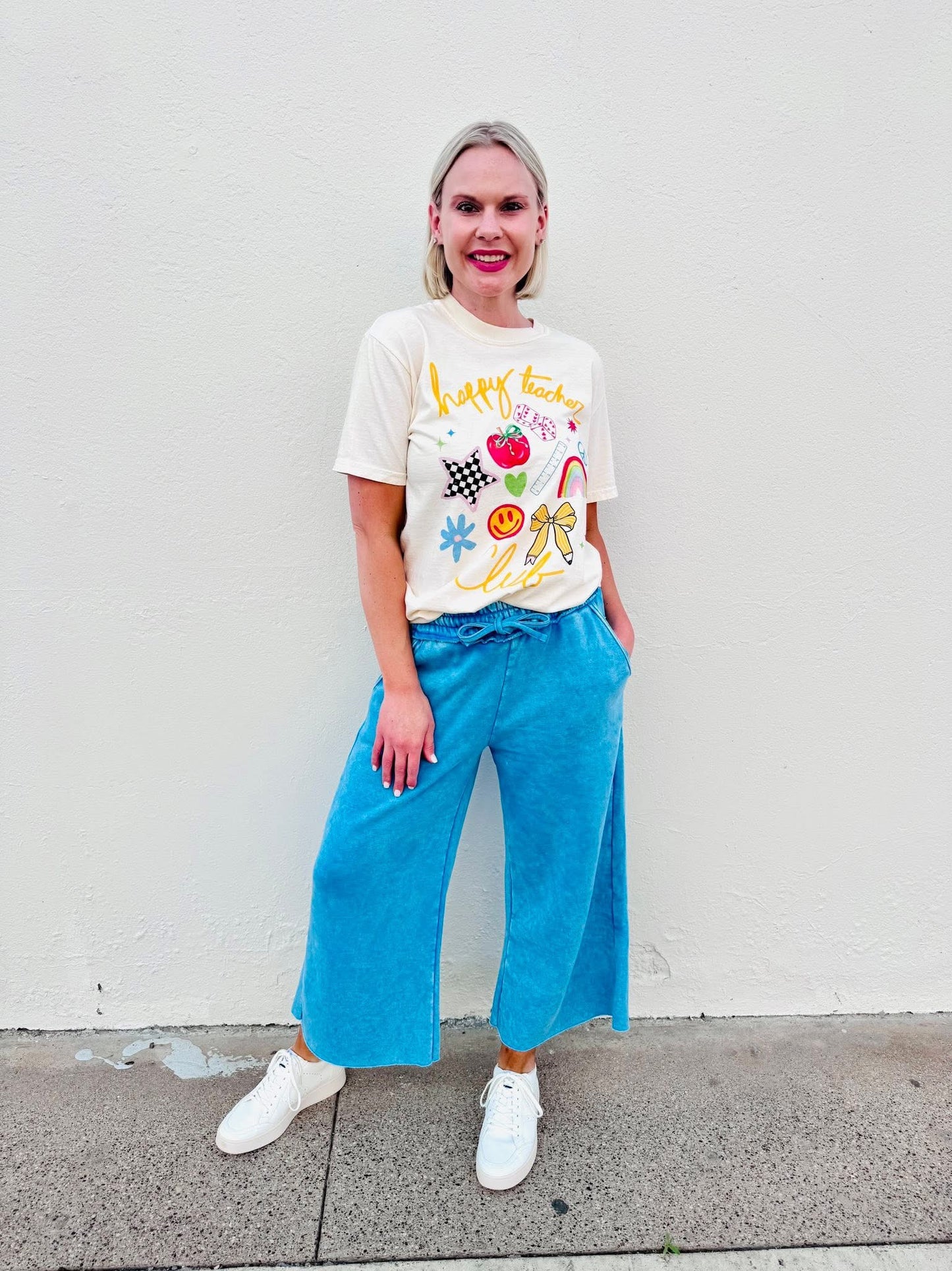 Acid Wash Palazzo Pants