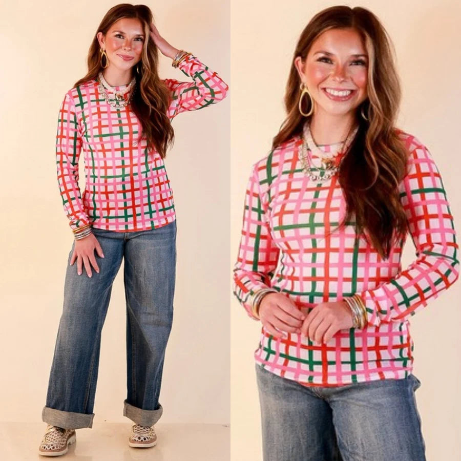 The Perfect Layer Plaid Pink Red