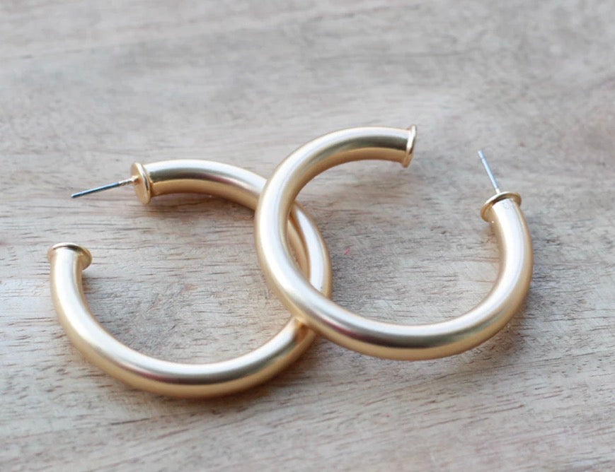 Everyday Brushed Gold Earrings