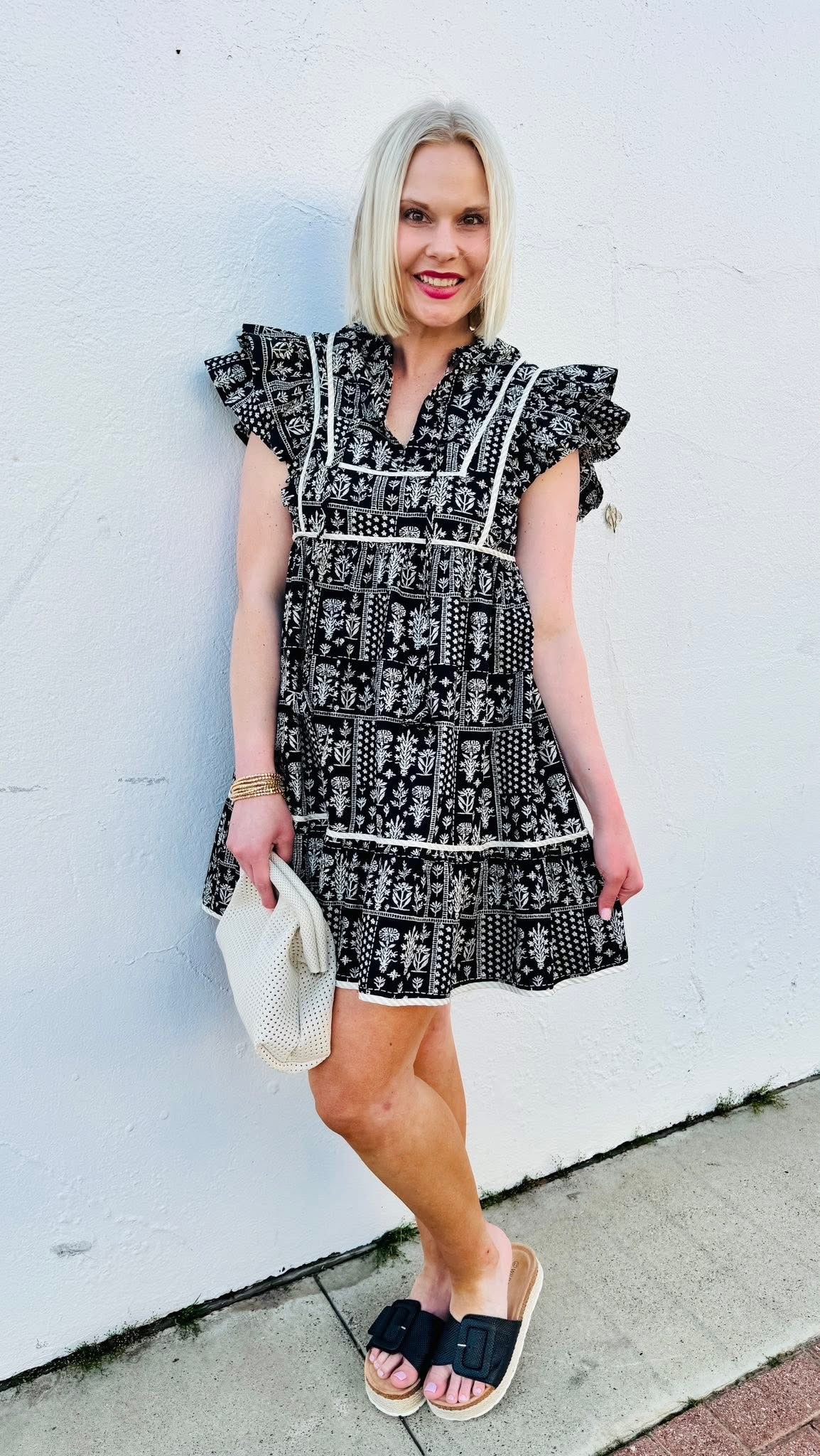 Boho Flutter Sleeve Dress