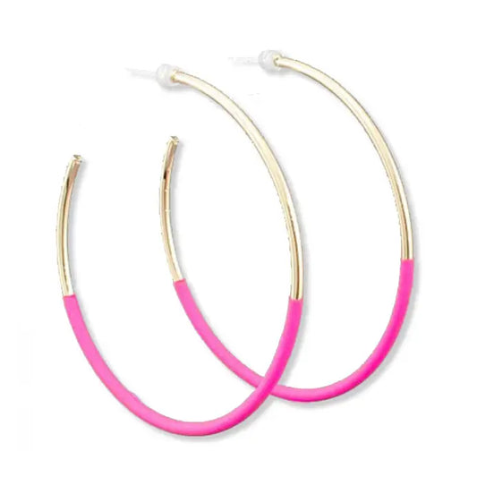 Hot Pink/Gold Earrings