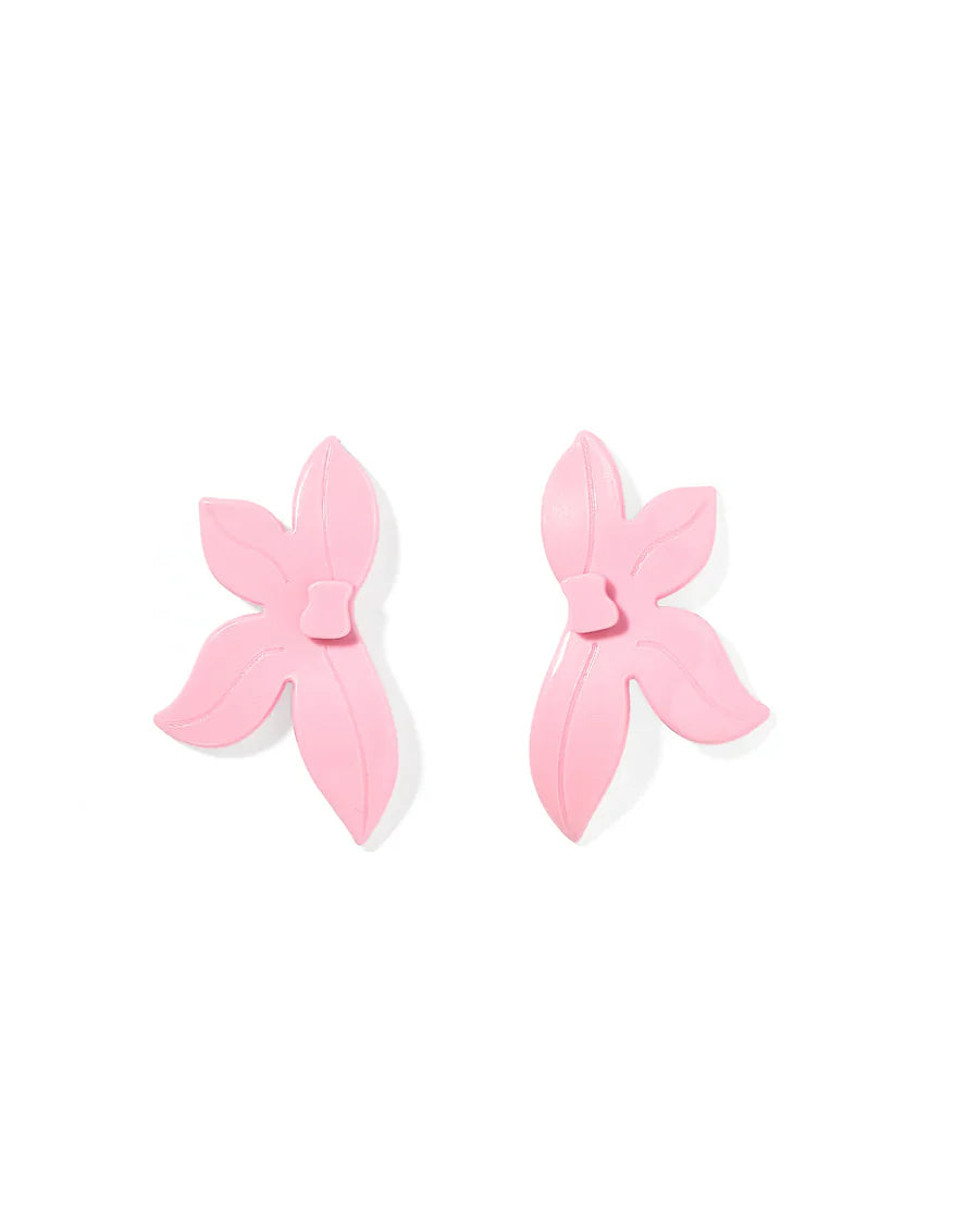 Fern Pink Peony Earrings