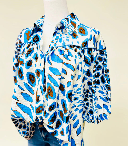Leopard Print Button Down