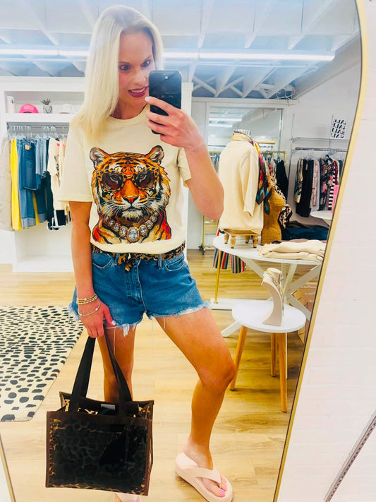 Sassy Crystals Tiger Tee