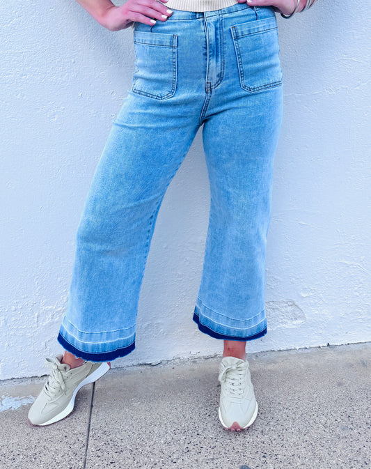 Mineral Washed Cropped Denim