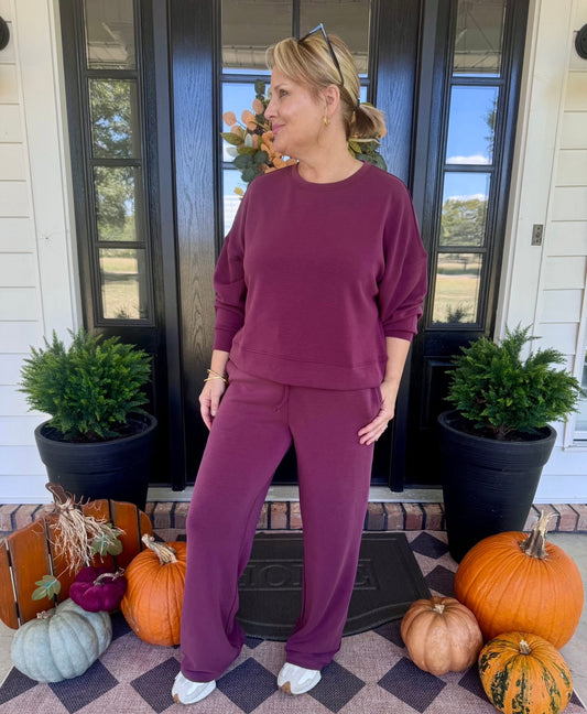Laguna Wide Leg Pants - Plum