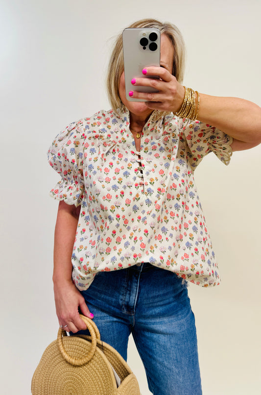 Flowers On My Mind Floral Blouse