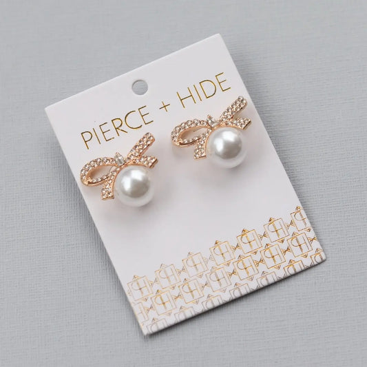Pearl Bow Statement Stud