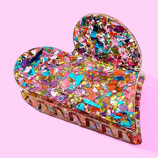 Happy Heart Confetti Clip